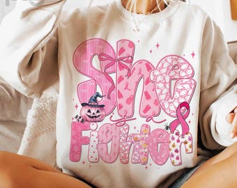 She Is A Fighter Breast Cancer Awareness Shirt: Halloween Pumpkin, Bible Verse