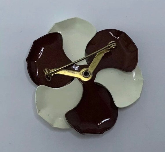 Vintage 1960s Enamel Floral Brooch - image 2