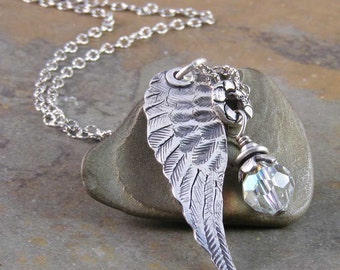 Brave Girl Wing Handcrafted Sterling Silver Necklace