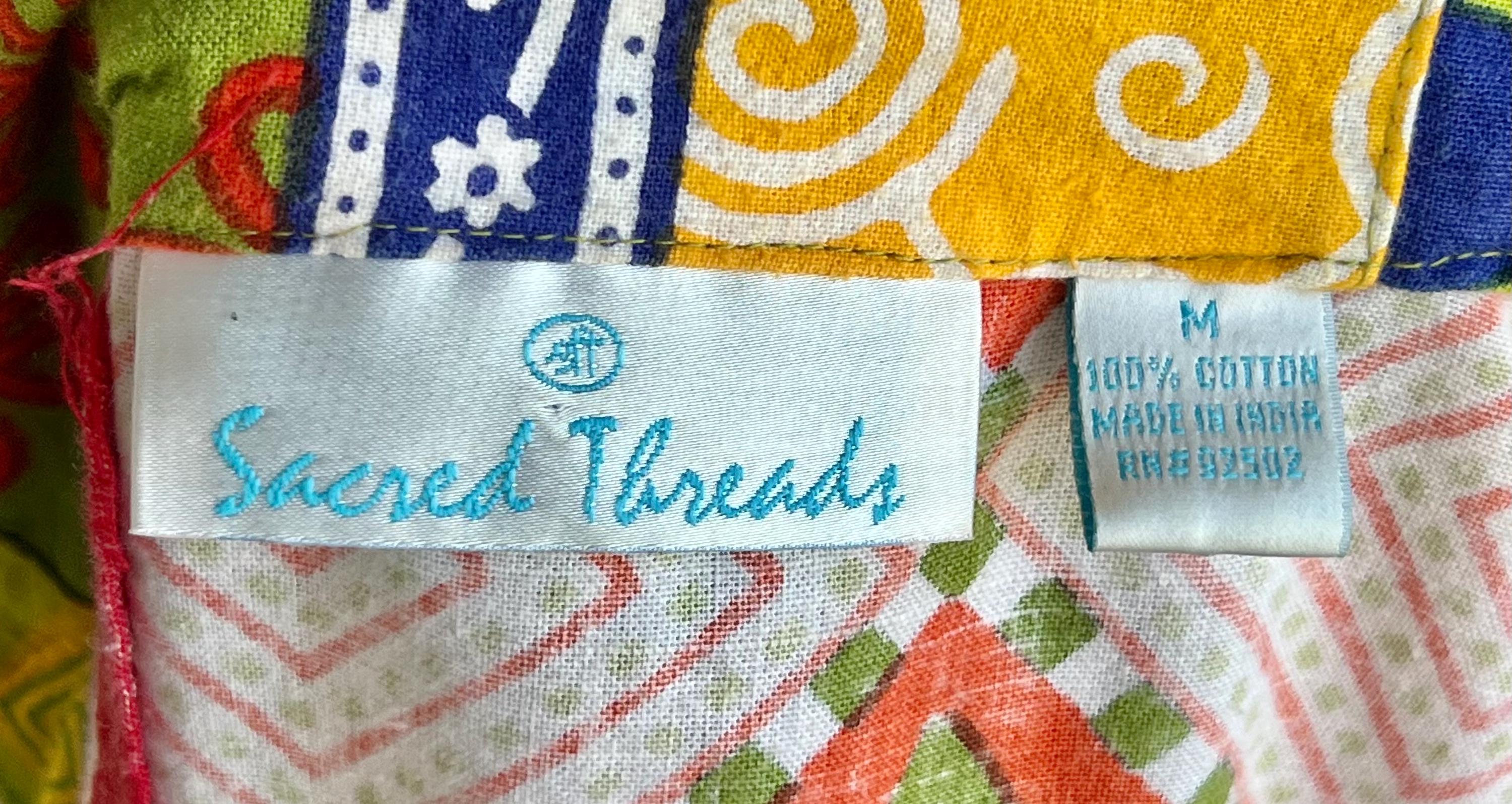 Gorgeous Vintage Sacred Threads Bright Colorful Patchwork