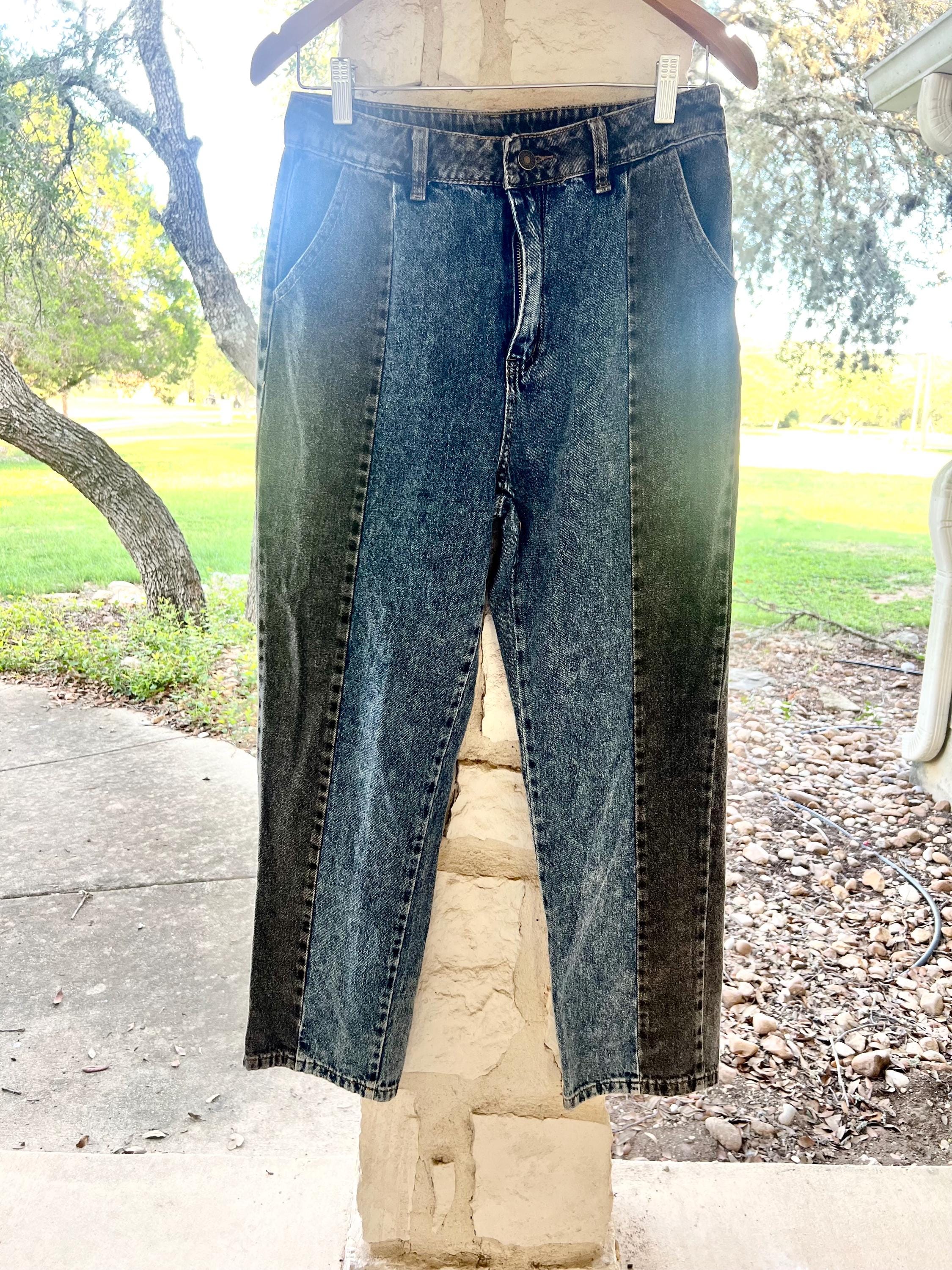 Two Tone Denim Jeans - Etsy