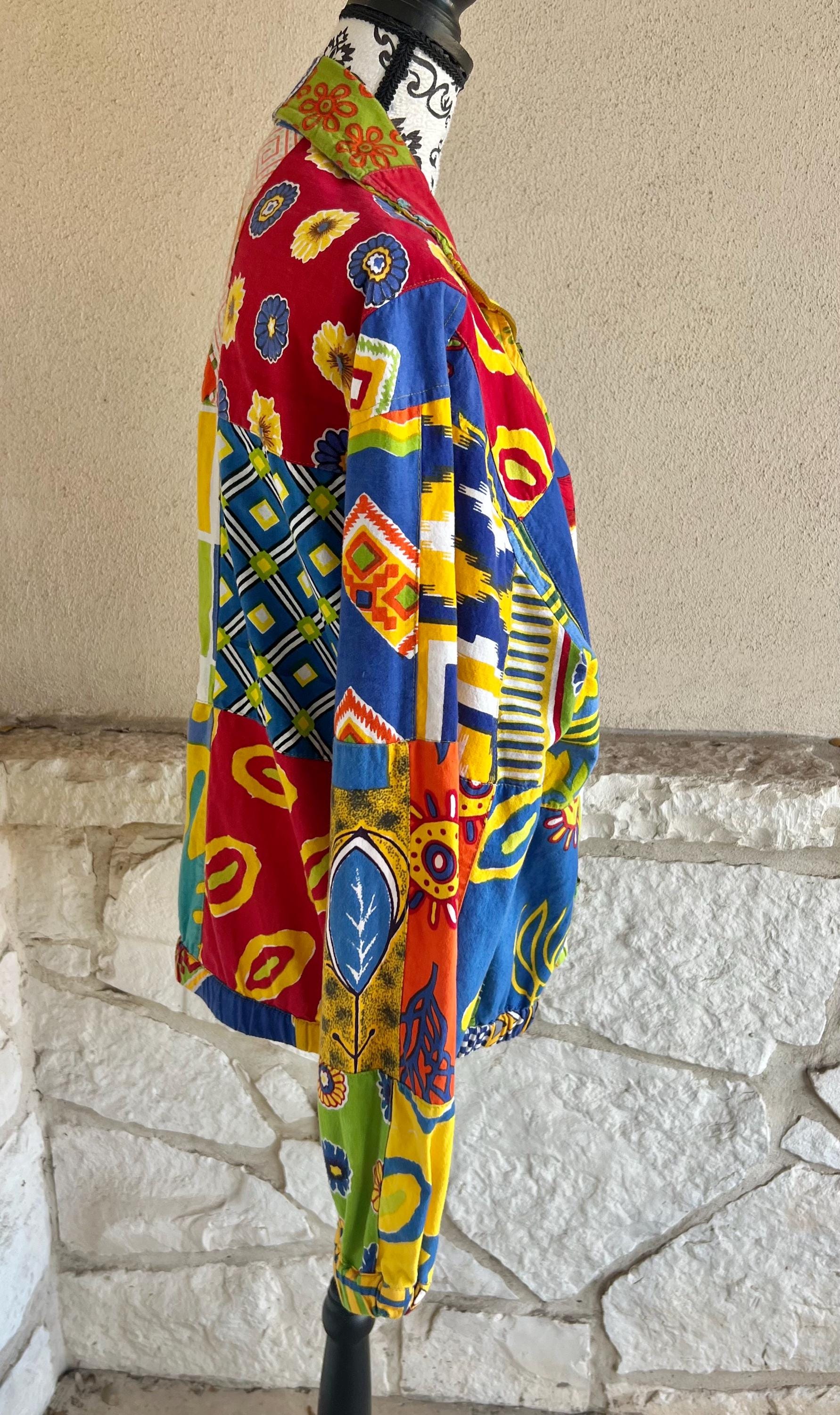 古着　ヴィンテージ　ジャケット　sacred threads Gorgeous Vintage Sacred Threads Bright Colorful Patchwork
