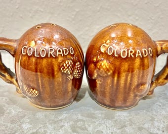 Vintage Colorado Pinecone Salt and Pepper Shakers: Ceramic Souvenir