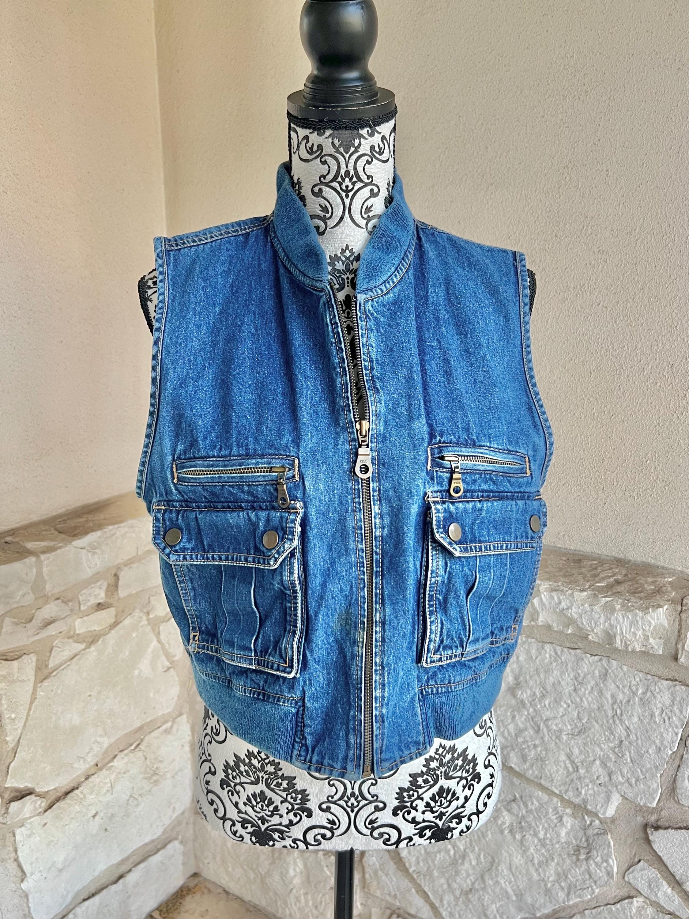 90s Denim Vest - Etsy