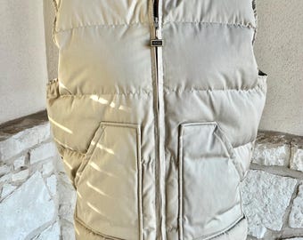 Vintage Walls Beige Down Puffer Vest - Men&#39;s 42 Regular
