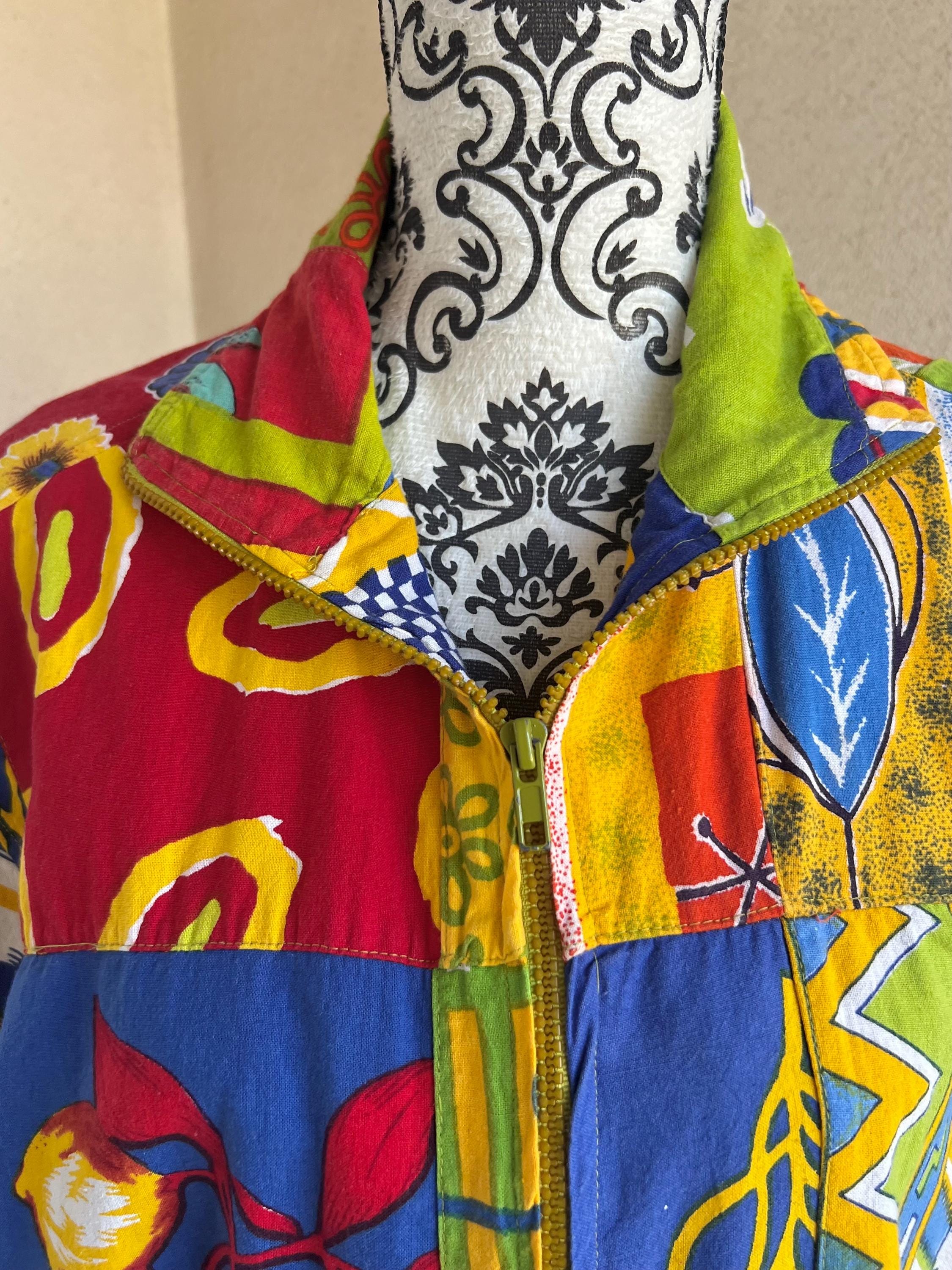 古着　ヴィンテージ　ジャケット　sacred threads Gorgeous Vintage Sacred Threads Bright Colorful Patchwork