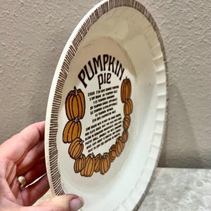 Vintage Ceramic Pumpkin Pie Dish. Recipe. Baker. Kitchen. Pie Plate. Shipping Included!