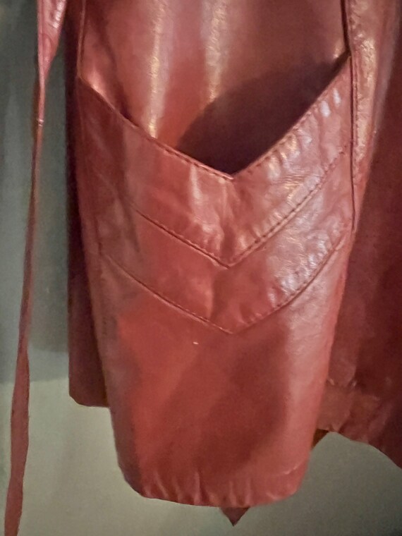 LADIES VTG 1970s SOFT BROWN LEATHER JACKET LARGE COLLARS DISCO BOHO HIPPY UK 8