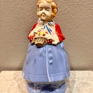 Vintage Little Red Riding Hood Ceramic Cookie Jar - 13&quot;