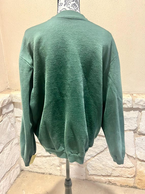 Vintage Dark Green Meowy Christmas Cat Sweatshirt… - image 5