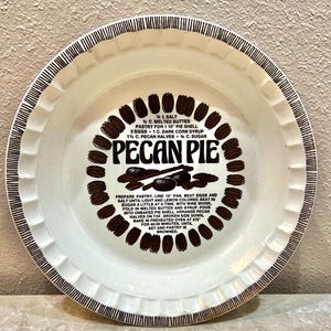 Vintage Ceramic Royal China by Jeannette Pecan Pie Recipe Pie Dish. Baker. Kitchen. Pie Plate. Free Shipping!