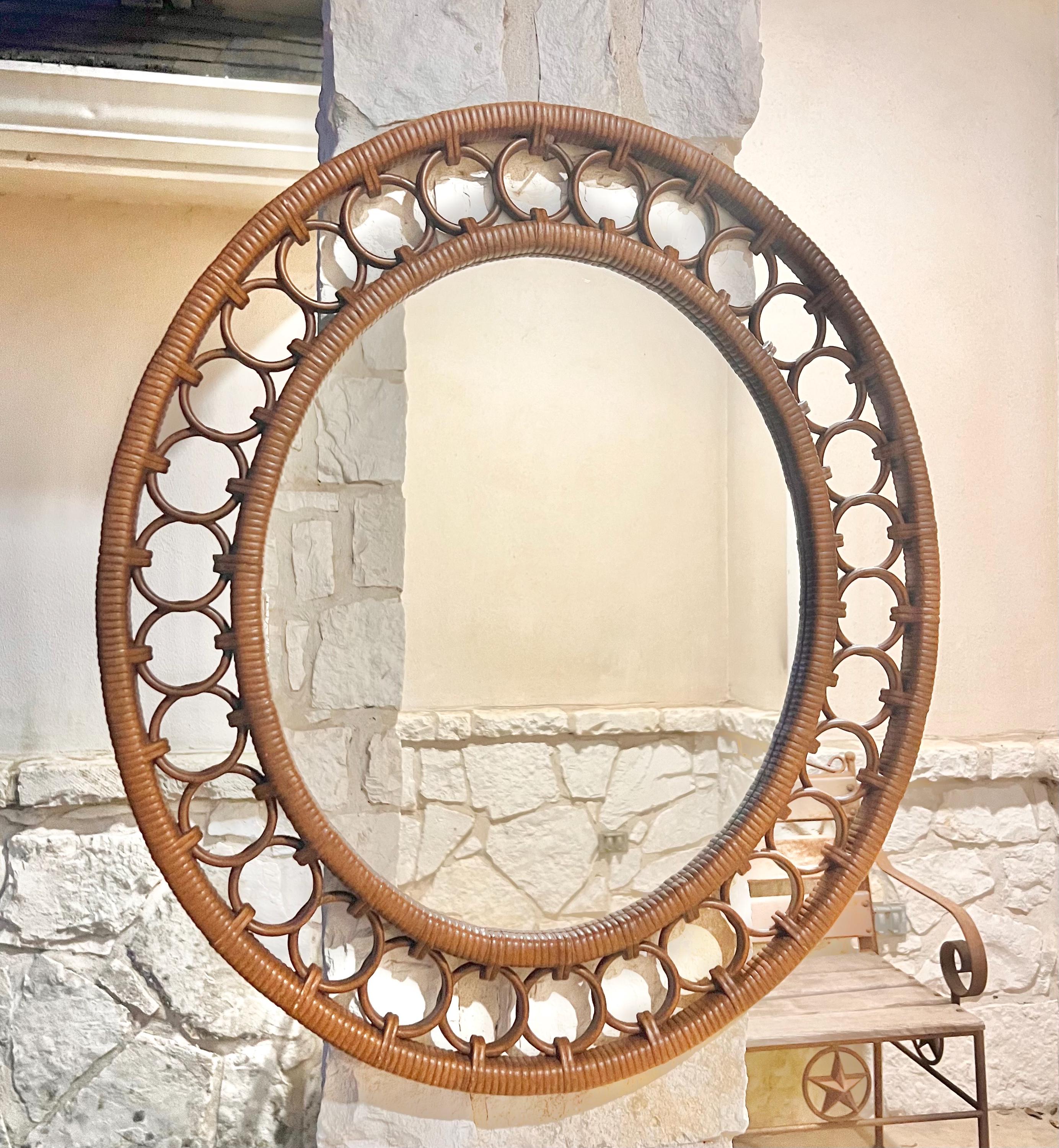 Vintage Rattan Mirror - Etsy