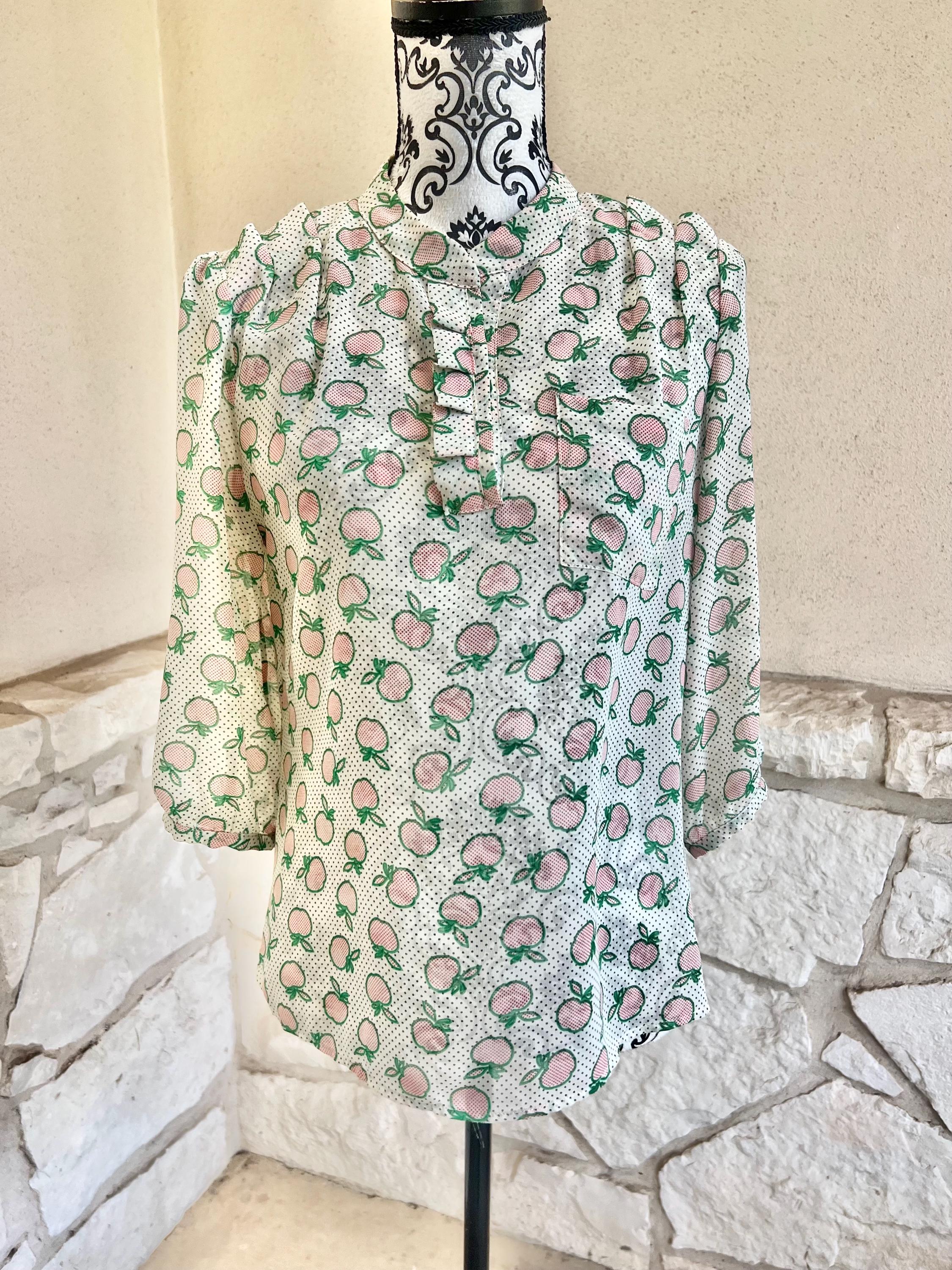 Vintage Moods of Norway Sheer Apple Ruffle Front and