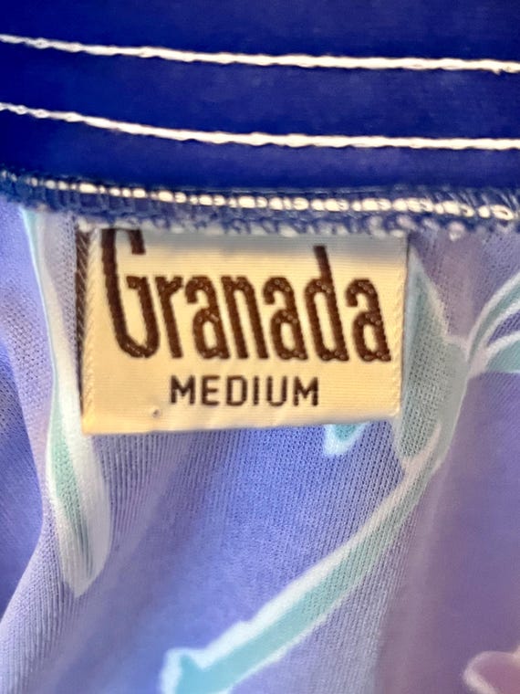 Vintage Floral Housedress: Blue Granada Zipper Lo… - image 9