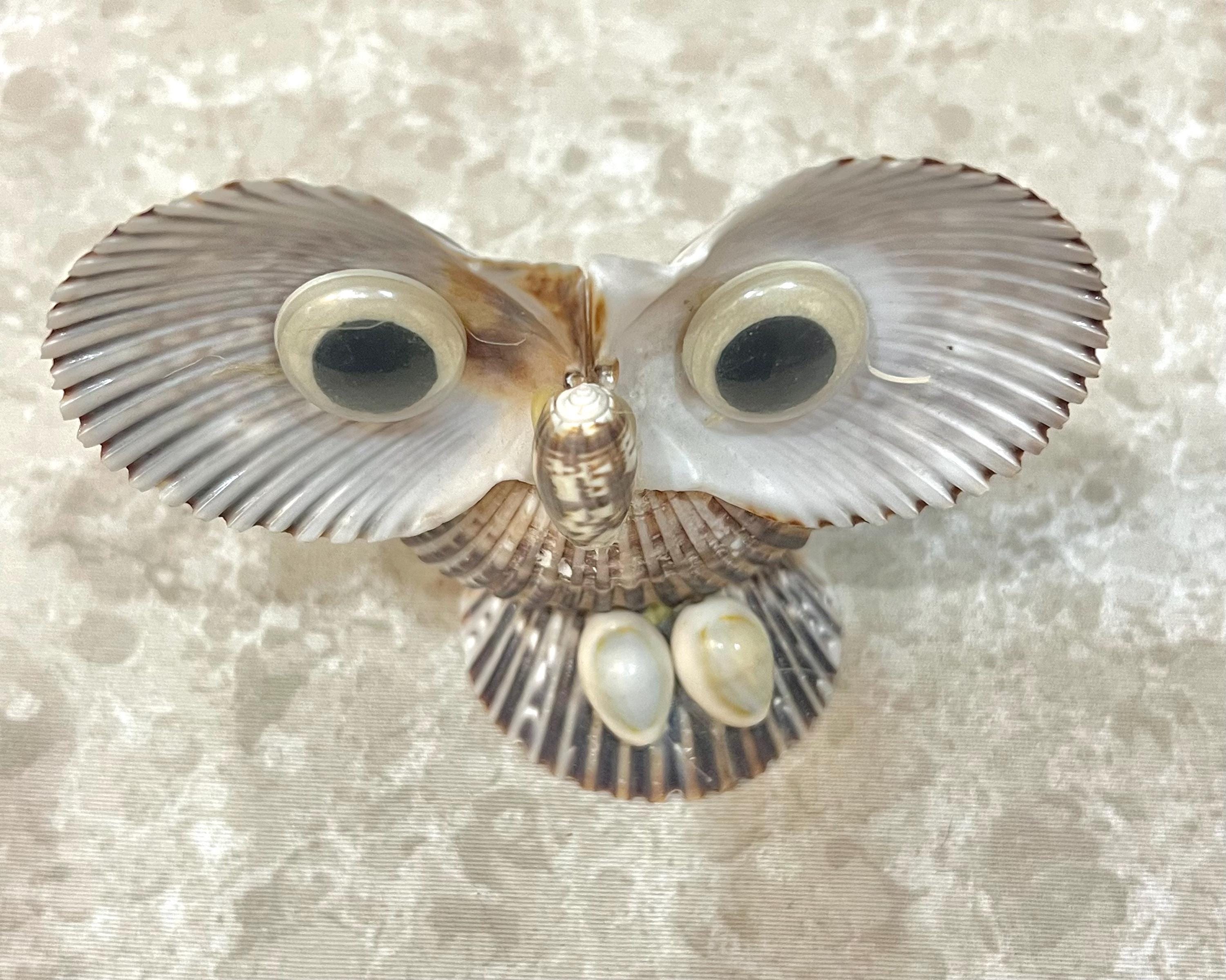 Shell Owl Vintage Handcrafted Sea Shell Owl Figurine: Coastal Decor - Etsy
