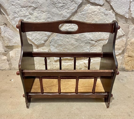 Vintage 1970s Wooden Magazine Rack: Album & Record Storage - Etsy