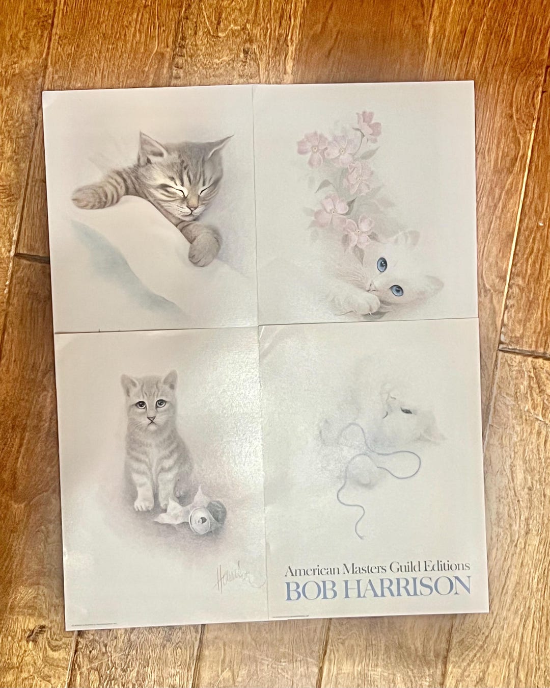 Vintage Bob Harrison Cat Prints - 1984 Set of 4 - Etsy