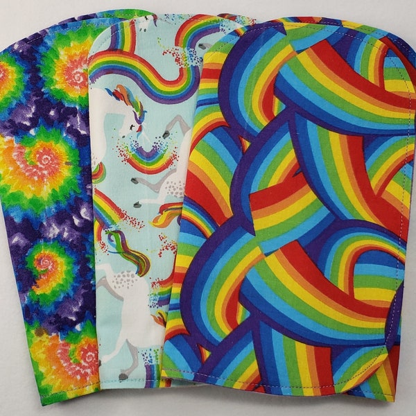 Roy G. Biv | Set of 3 Contoured Burp Cloths