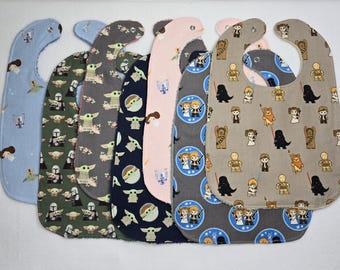 Baby Space Warriors / Babero de algodón y felpa para bebé