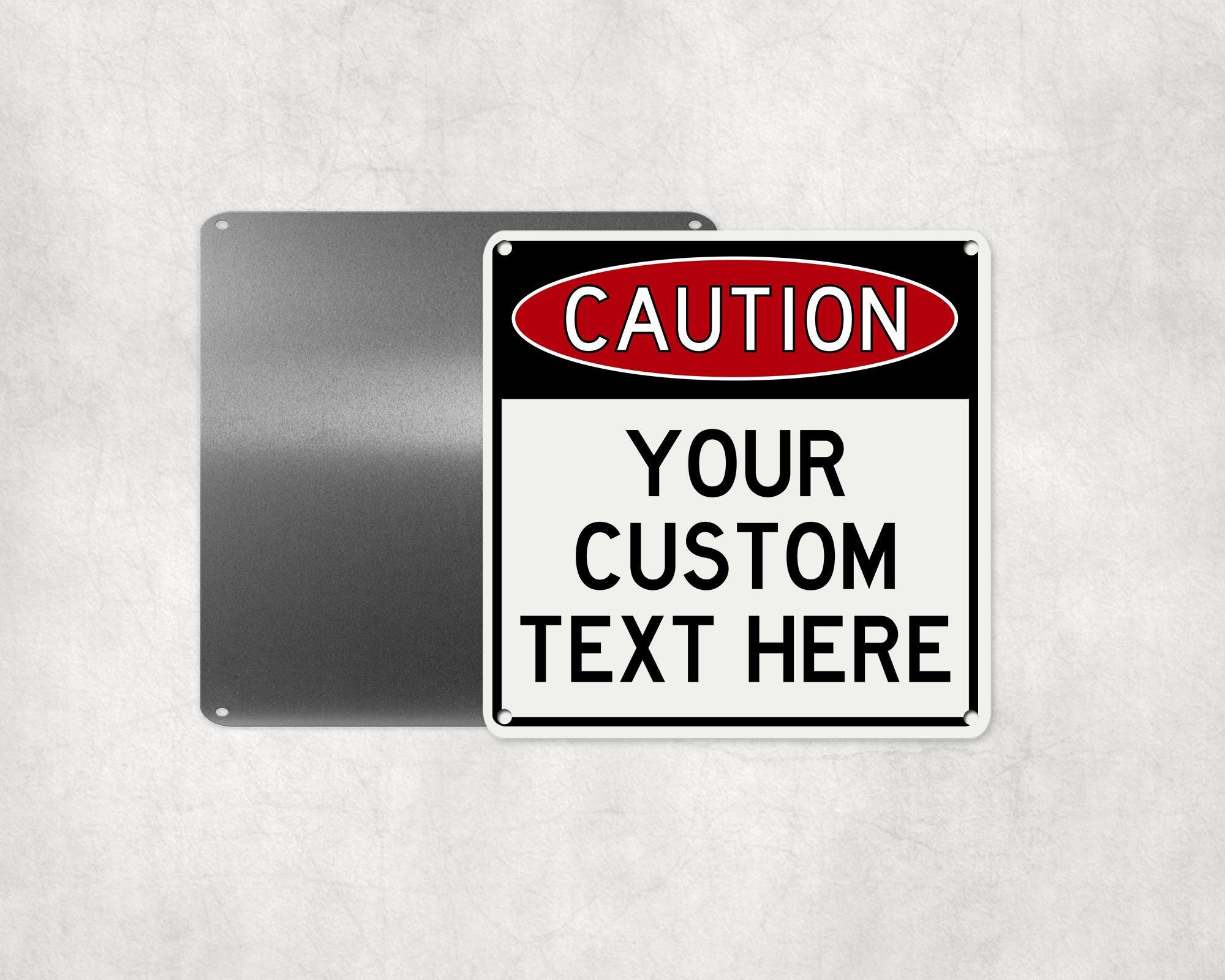 Your Custom Text Metal Caution Square Sign, Personalized Aluminum Sign ...