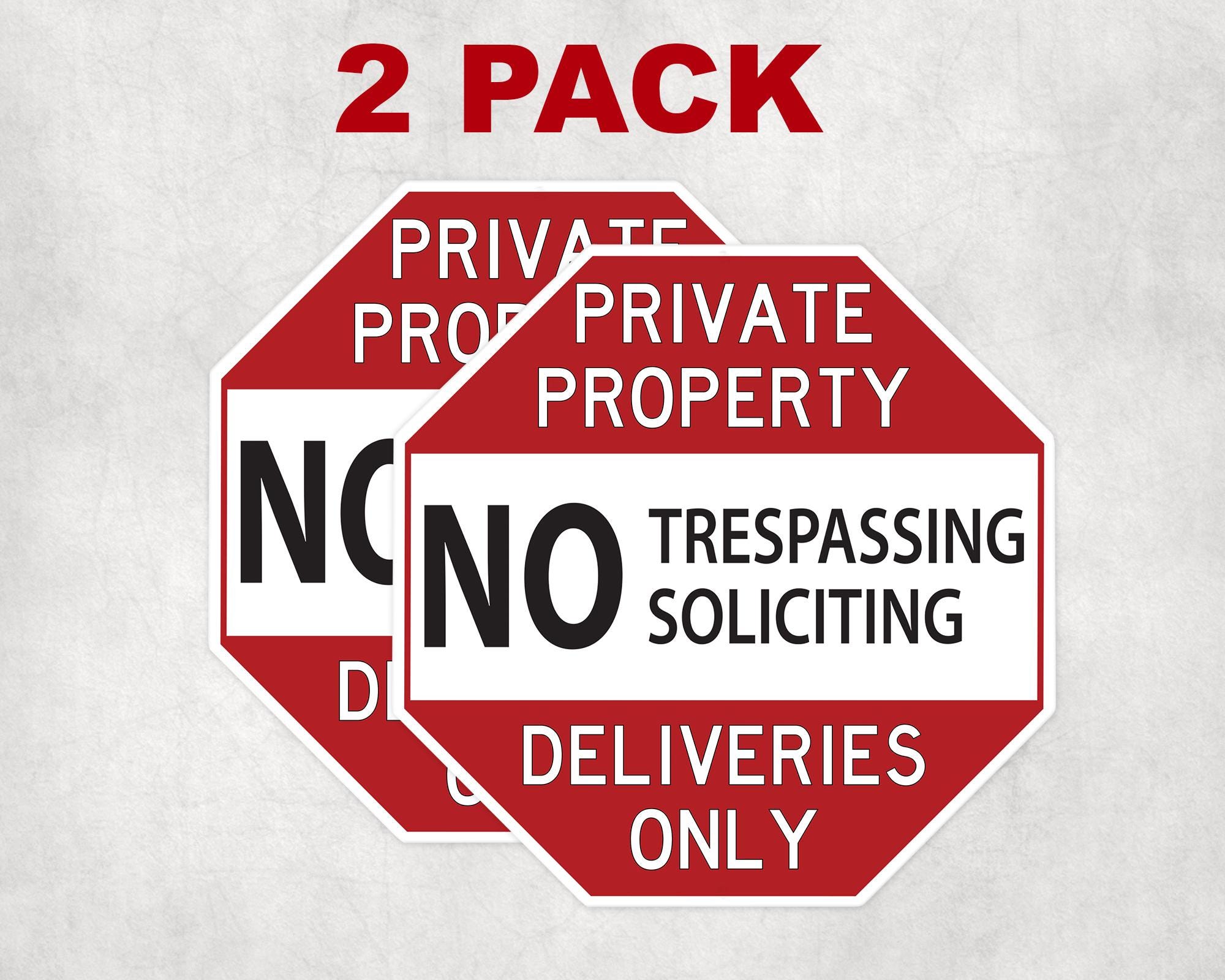 Mini Private Property (2 Pack), No Trespassing, No Soliciting
