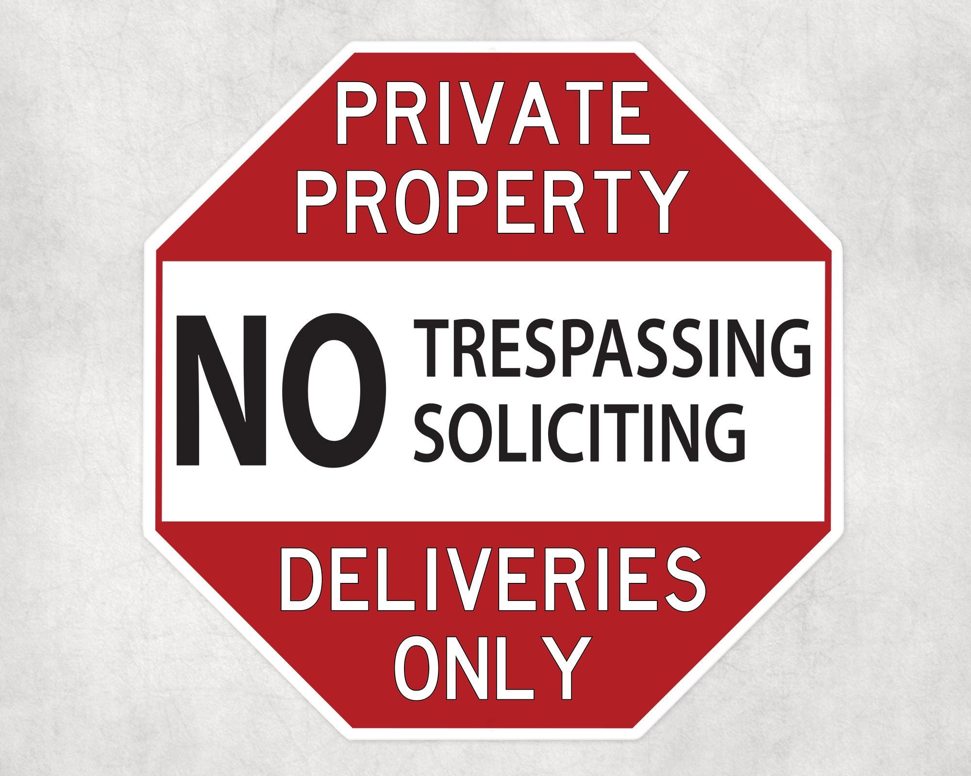 Mini Private Property (2 Pack), No Trespassing, No Soliciting