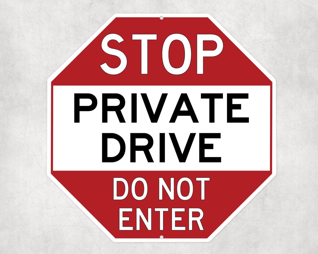 Stop Sign Private Drive Do Not Enter Octagon Shape Aluminum Sign (12 ...
