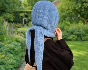 Hooded Scarf Knitting Pattern PDF; English, German, French