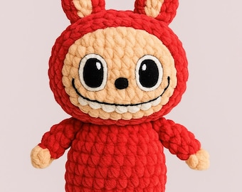 Smiling Bunny Crochet Pattern, Digital PDF Amigurumi Toy, Plush Rabbit DIY Crochet Tutorial, Easy Amigurumi Pattern