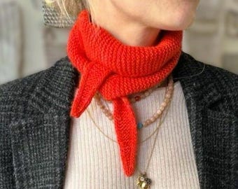 Knitting scarf PDF instructions, Sophie Scarf, Mini scarf suitable for beginners, Quick knit Thin Shawl, German + English, Single Ball