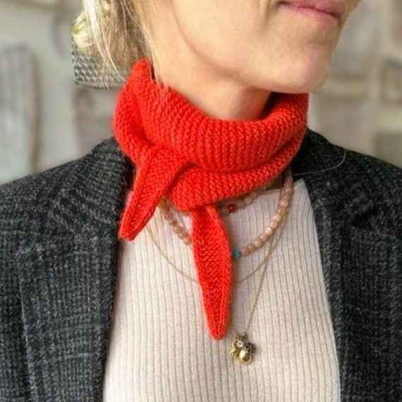 Knitting scarf PDF instructions, Sophie Scarf, Mini scarf suitable for beginners, Quick knit Thin Shawl, German + English, Single Ball
