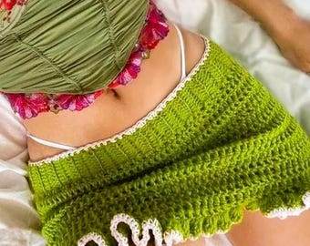 Crochet Ruffle Mini Skirt Pattern (XS-4XL) (Digital Download)