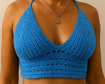 Backless Crochet Crop Top Pattern: Adjustable Halter, All Sizes (PDF Tutorial)