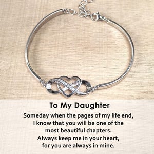 Für meine Tochter - Behalte mich in deinem Herzen Infinity Armband, Geburtstagsgeschenk von Mama, Valentinstag Geschenk, Abschlussgeschenk, Weihnachtsgeschenk für Sie