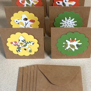 6 Mini Cards 3 x 3 Flowers with Envelopes - thank you notes