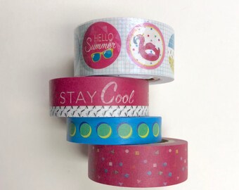 Washi Tape Summer Stay Cool Circles Pool Floats Mix 4 pk