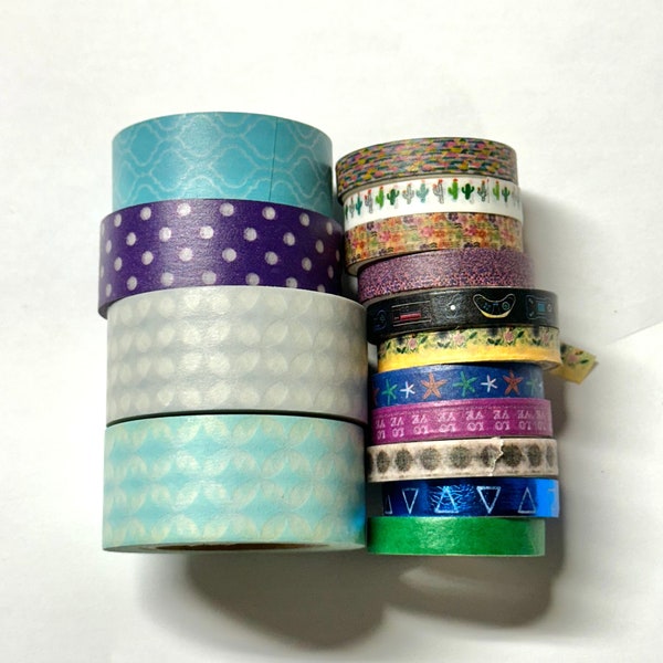Washi tape 11 blue mix pack 20 mm 15 mm 6 mm