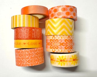 Washi tape 9 pack 5 yards each Yellow Orange Mix