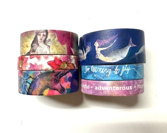 Washi tape 6 pack Mix - Jane Davenport Fantastical mermaids florals unicorns