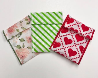 11 Jewelry Bead Pouches 2 x 3 Valentine's Day St Patrick's Day and 14 mini cards