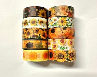 Washi tape 10 sunflower mix 15 mm wide