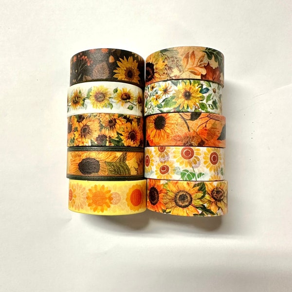 Washi tape 10 sunflower mix 15 mm wide