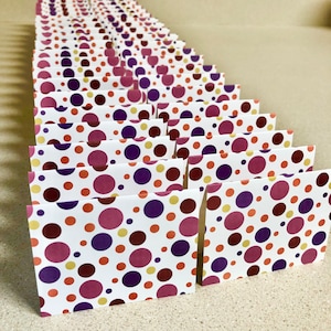 Mini Cards 40 dark rainbow dots white inside - blank for thank you notes 2 1/8 inches x 2 3/4 inches