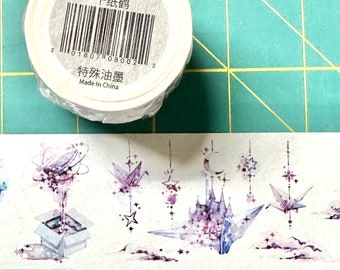 Japanese washi masking tape 1 open and 1 sealed OKMT space planets magical cities origami fantasy