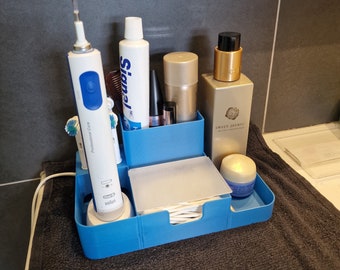 Electric Toothbrush Head Organizer STL & 3MF - 3D Print Bathroom Storage File