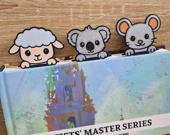 動物ブックマーク 3D プリントファイル: ウサギ、ヒツジ、マウス (STL/3MF デジタルダウンロード)