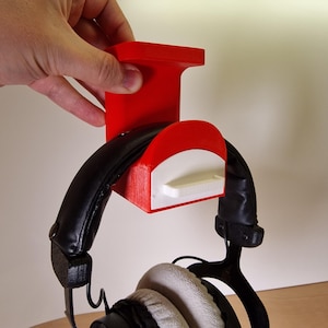 Headphone holder with a sliding mount - STL File for 3D Printing - Digital Download