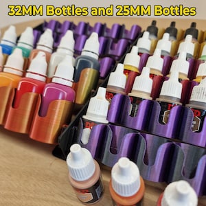 Modułowy organizer na butelki z farbą, plik STL: D&D Miniatures, Citadel, Vallejo (do pobrania w wersji cyfrowej druku 3D)