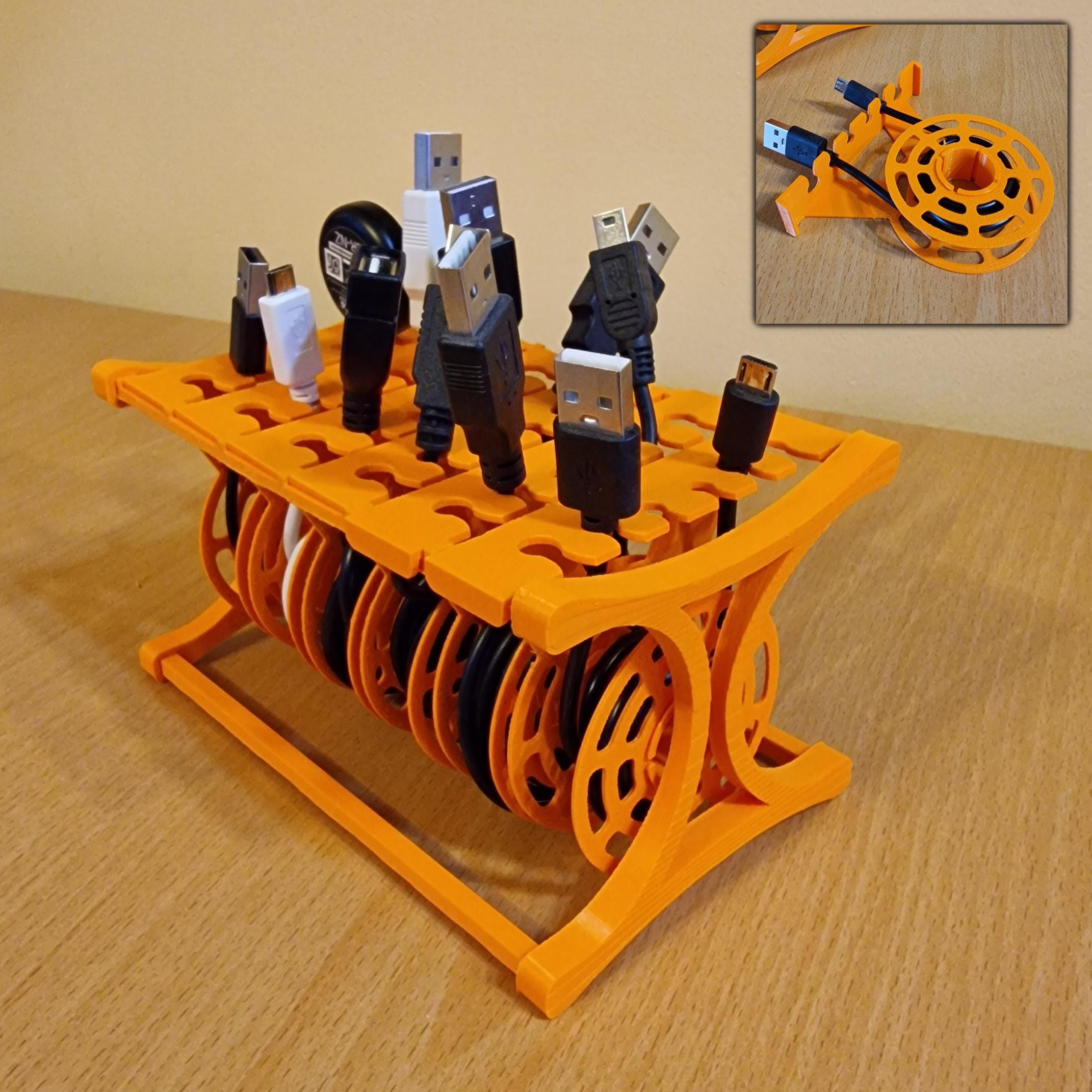 USB Kabel Organizer STL Download for 3D Printing | Cable Management Tool for Tidy Desk & Easy Wire Storage