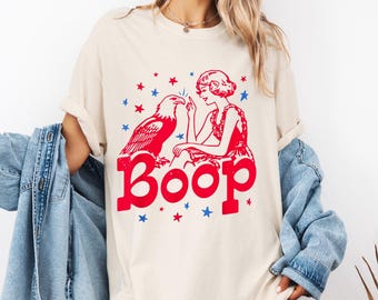 Boop Eagle T Shirt, Funny Patriotic Vintage Girl Boop Eagle Graphic Tee, 4th July Retro America Shirt, Patriotic Boop The Eagle